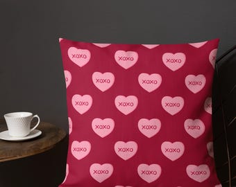 Valentines “XOXO” Throw Pillow | Cozy Linen-Feel Accent
