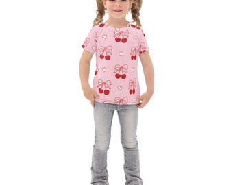 Cherry Sweethearts Kids T-Shirt | Soft 96% Cotton Blend Everyday Tee
