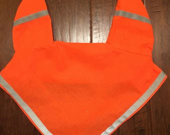 Safety bonnet with reflective tape added for night vision