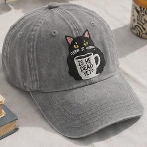 Är han död än broderad hatt, politisk satirkeps, rolig protestpappahatt, göra motstånd och framhärda hatt, broderad keps med uttalande, liberal gåva