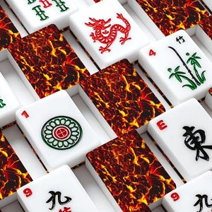 Lava American Mahjong Set, Fiery Acrylic Game Tiles, Bold Decorative Mah Jongg Gift image 1