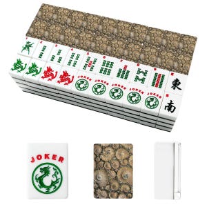 Ammonite Mahjong Set, Fossil Acrylic Game Tiles, Natural Decorative Mah Jongg Gift immagine 2