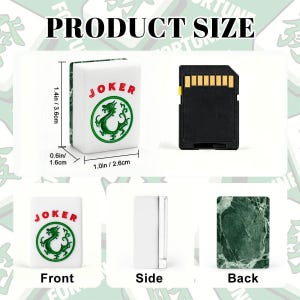 Green Marble Mahjong Tile Set, Emerald Acrylic American Mah Jongg Game image 3