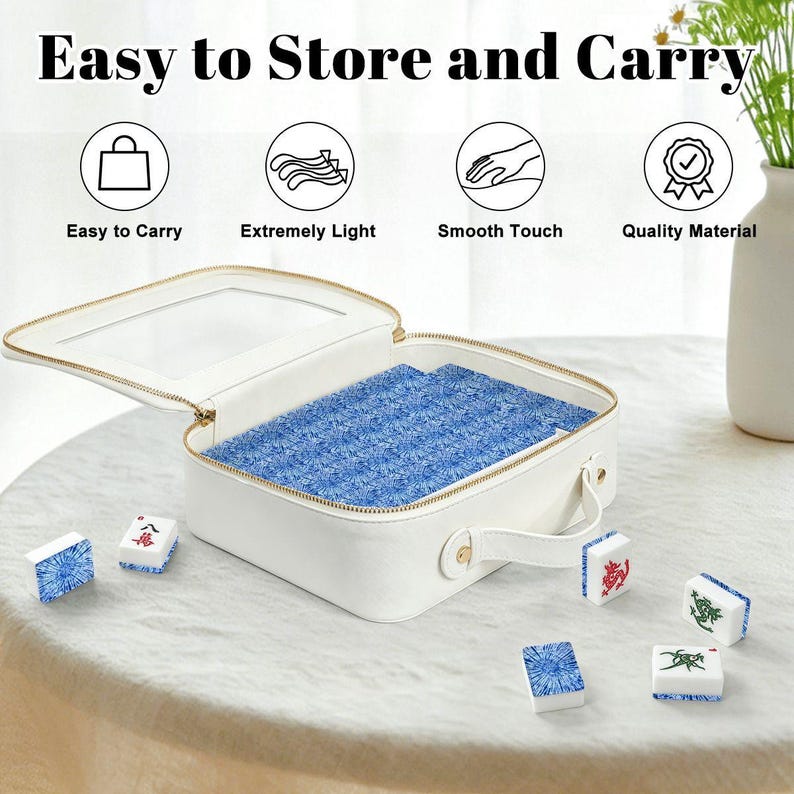 Blue Starburst Tie Dye American Mahjong Set, Navy Acrylic Tiles, Decorative Mah Jongg image 6