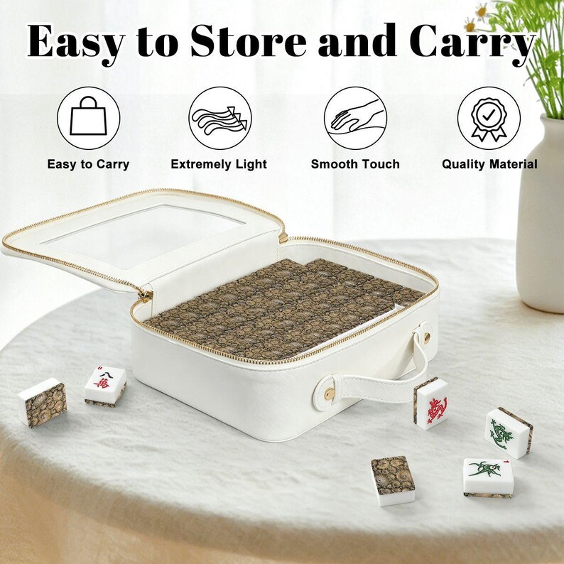 Ammonite Mahjong Set, Fossil Acrylic Game Tiles, Natural Decorative Mah Jongg Gift immagine 6