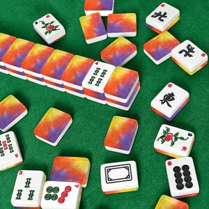 Rainbow Tie Dye American Mahjong Set, Acrylic Game Tiles, Playable Decorative Mah Jongg image 7