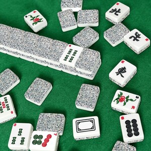 Terrazzo Mahjong Tiles | Designer Acrylic American Mah Jongg Set, 166 Tiles image 9