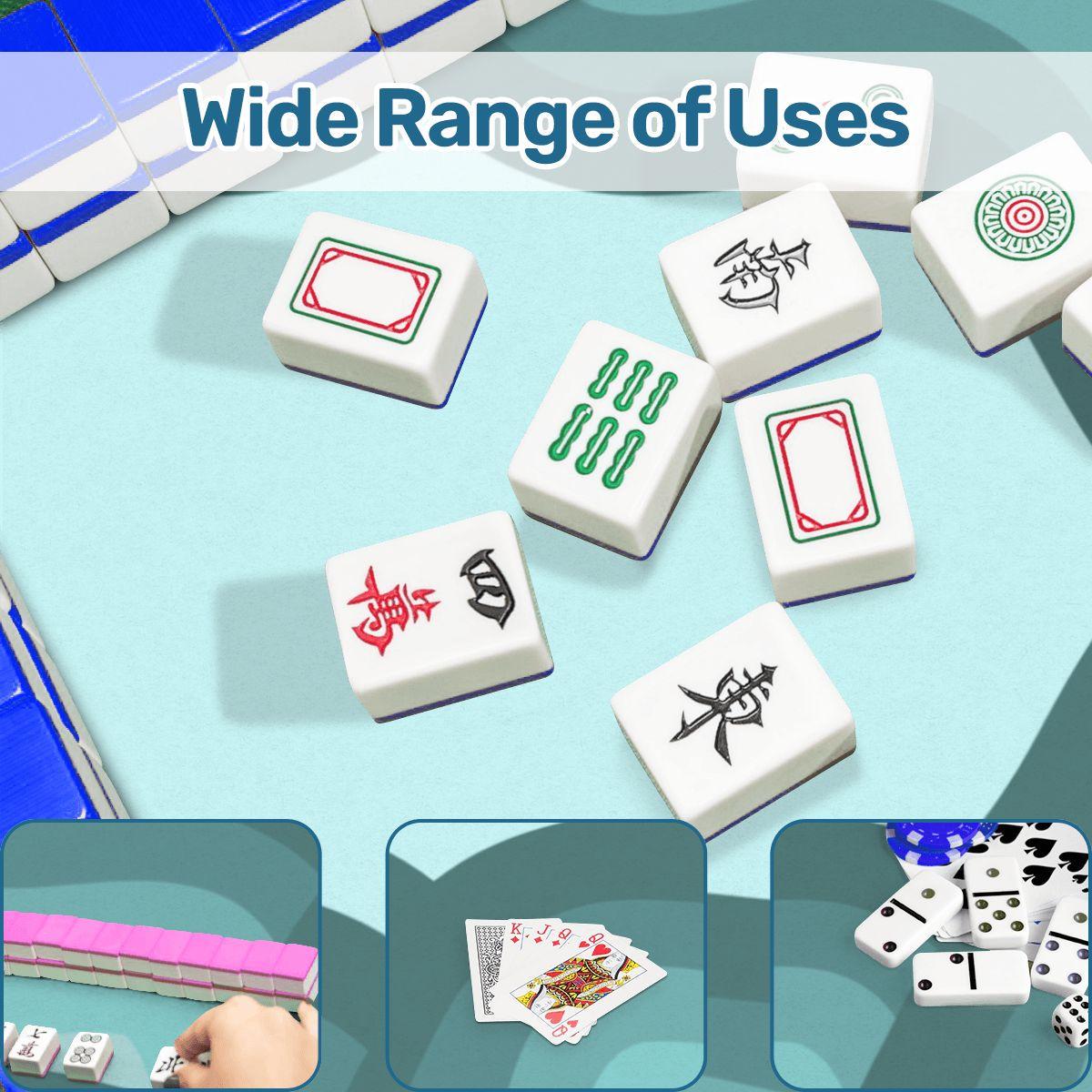 Mahjong Pattern Board Wave Pattern Mahjong Mat, Blue Green Orange, Non-slip Game Table Cover ...