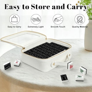 Black Marble Acrylic Mahjong Set, American Nero Tiles, Elegant Game Accessories image 6