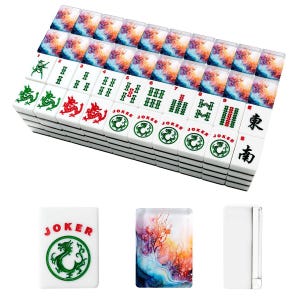 Abstract Ink Splash Mahjong Tiles, American Mah Jongg Acrylic Game Set image 2