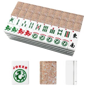 Terrazzo Mahjong Tiles | Designer Acrylic American Mah Jongg Set, 166 Tiles image 2