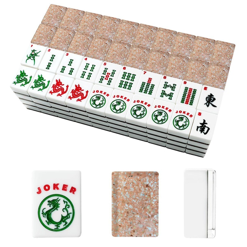 Terrazzo Mahjong Tiles | Designer Acrylic American Mah Jongg Set, 166 Tiles image 2
