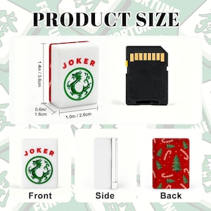 Christmas Mahjong Tile Set, Red Holiday American Mah Jongg, Candy Cane Xmas Tree Game image 3