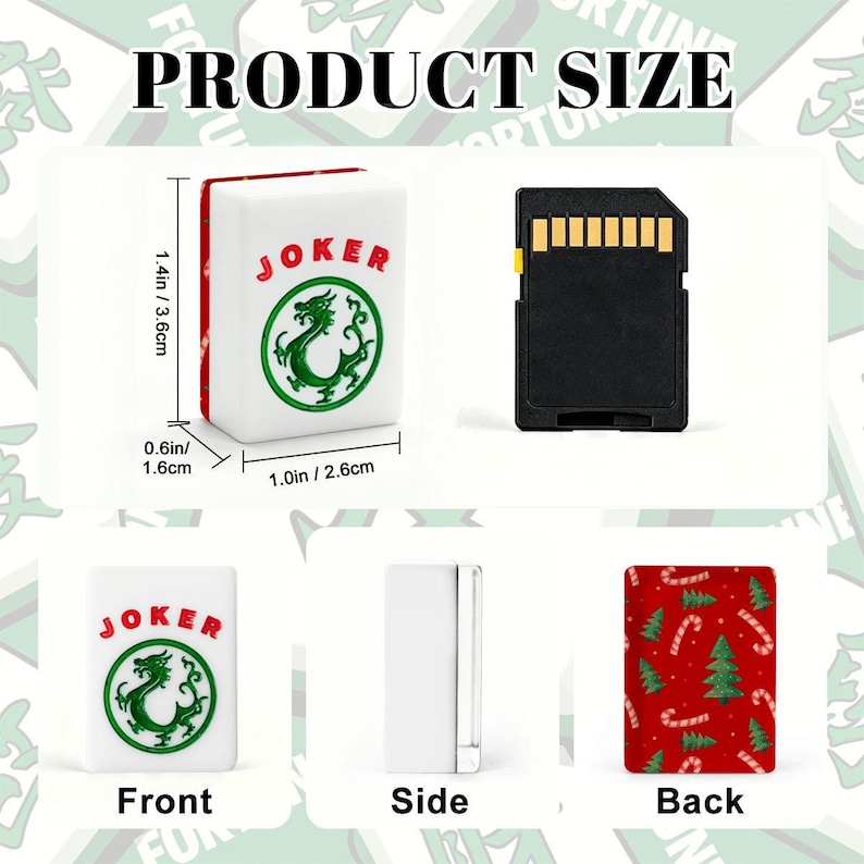 Christmas Mahjong Tile Set, Red Holiday American Mah Jongg, Candy Cane Xmas Tree Game image 3