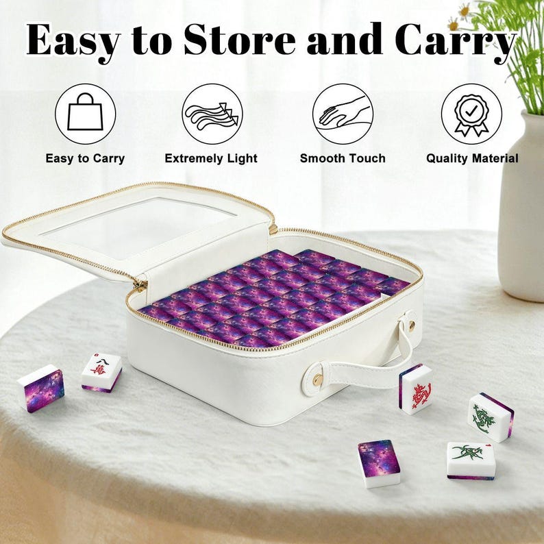 Galaxy American Mahjong Set, Cosmic Acrylic Game Tiles, Starry Decorative Mah Jongg Gift image 6