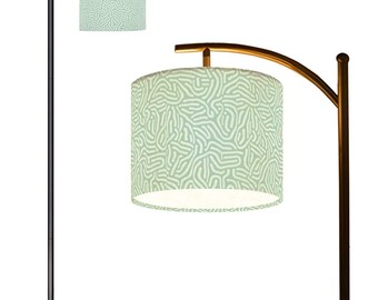 Lámpara de pie de arco verde salvia, iluminación moderna de mediados de siglo para habitación de bebé