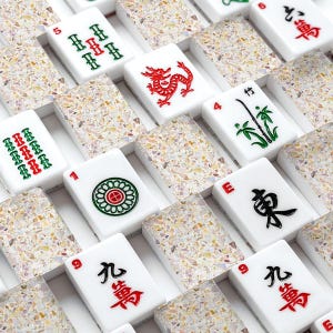 Terrazzo Mahjong Tiles | Designer Acrylic American Mah Jongg Set, 166 Tiles White