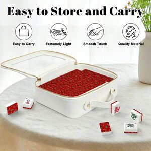 Christmas Mahjong Tile Set, Red Holiday American Mah Jongg, Candy Cane Xmas Tree Game image 6