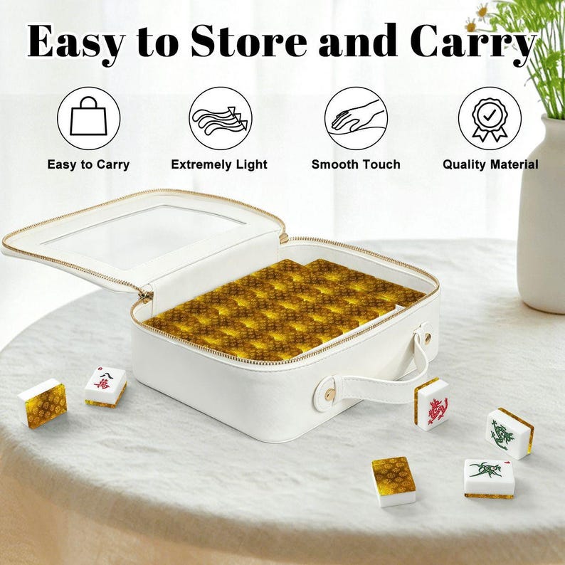Gold Geometric American Mahjong Tiles | Mah Jongg Acrylic Set, Art Deco Glamour image 6