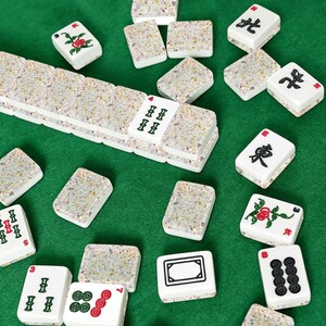 Terrazzo Mahjong Tiles | Designer Acrylic American Mah Jongg Set, 166 Tiles image 14