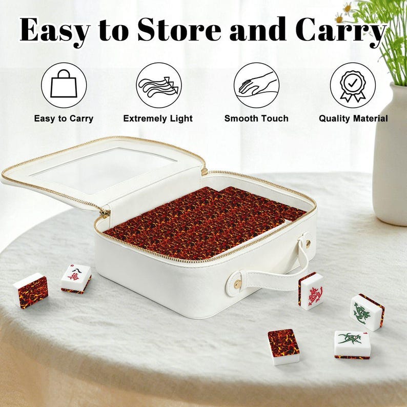 Lava American Mahjong Set, Fiery Acrylic Game Tiles, Bold Decorative Mah Jongg Gift image 6