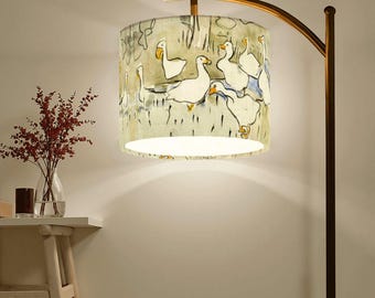 Duck Art Nursery Floor Lamp – Adjustable Kids Room Reading Light – Storybook Animal Bedroom Lighting
