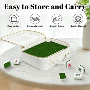 Christmas Mahjong Tile Set, Green Gold Holiday American Mah Jongg, Elegant Xmas Game image 6