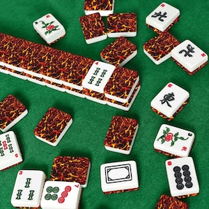 Lava American Mahjong Set, Fiery Acrylic Game Tiles, Bold Decorative Mah Jongg Gift image 7