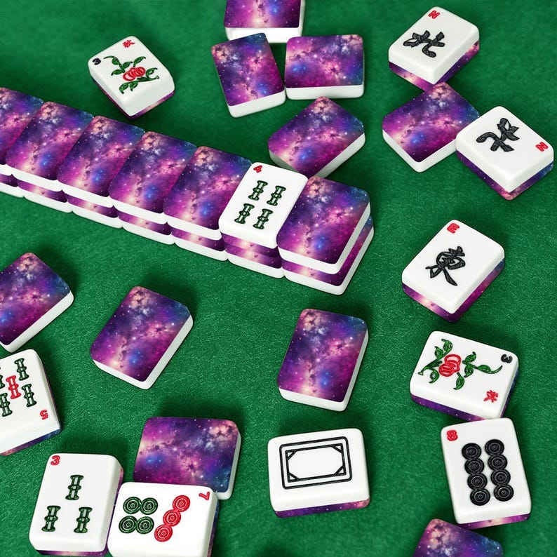 Galaxy American Mahjong Set, Cosmic Acrylic Game Tiles, Starry Decorative Mah Jongg Gift image 7