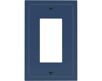 Deep Navy Switch Plate Cover | Coastal Home Decor Wall Plate, Polycarbonate Outlet