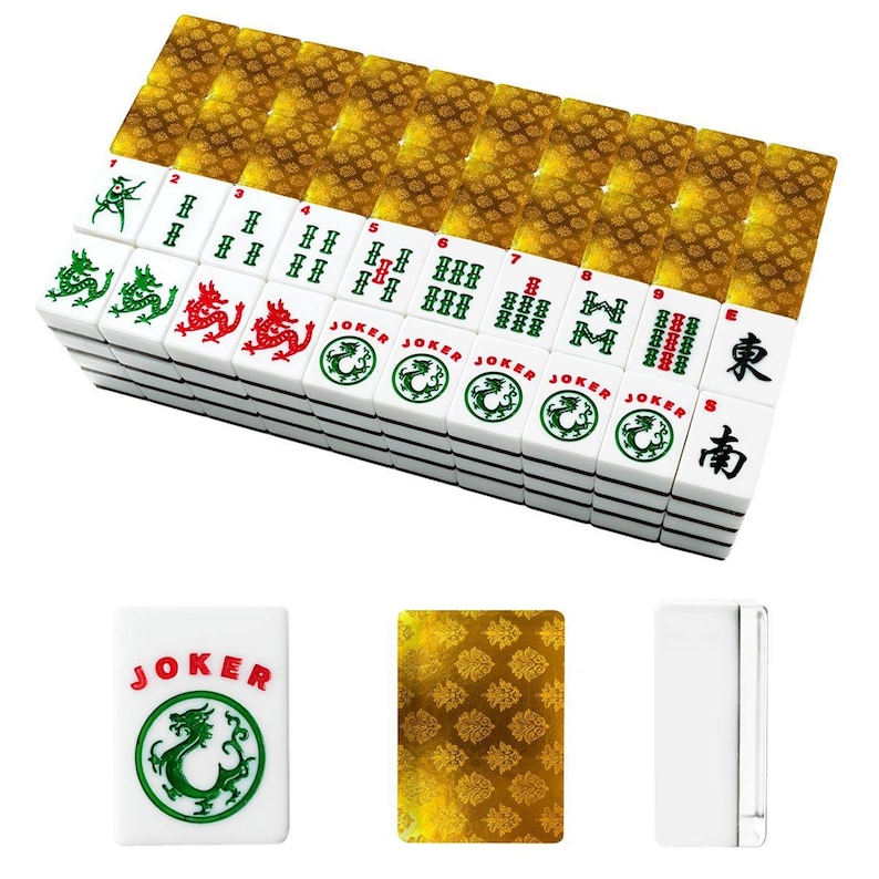 Gold Geometric American Mahjong Tiles | Mah Jongg Acrylic Set, Art Deco Glamour image 2