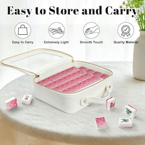 Cherry Blossom Mahjong Tiles, Pink Gradient Acrylic American Mah Jongg Tile Set image 6