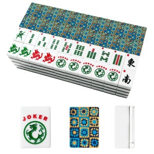 Quilt Mahjong Set, Knit Square American Mah Jongg Tiles, Patchwork Acrylic Game Set image 2