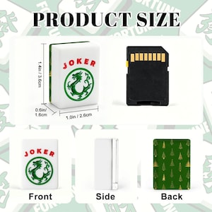 Christmas Mahjong Tile Set, Green Gold Holiday American Mah Jongg, Elegant Xmas Game image 3