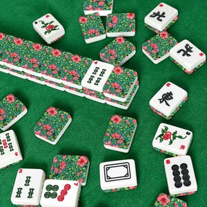 Hawaiian Mahjong Set, Tropical Flower Acrylic Tiles, Coastal Game Mah Jongg Set image 7
