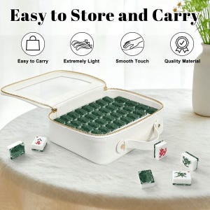 Green Marble Mahjong Tile Set, Emerald Acrylic American Mah Jongg Game image 6