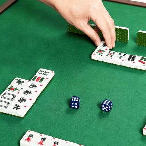 Christmas Mahjong Tile Set, Green Gold Holiday American Mah Jongg, Elegant Xmas Game image 8
