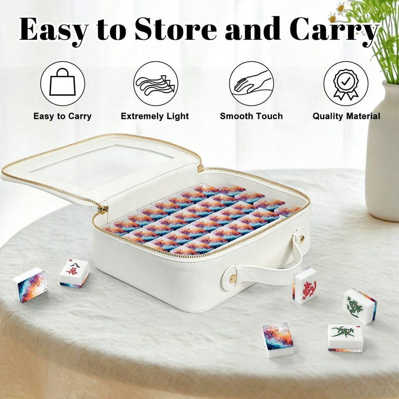 Abstract Ink Splash Mahjong Tiles, American Mah Jongg Acrylic Game Set image 6