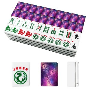 Galaxy American Mahjong Set, Cosmic Acrylic Game Tiles, Starry Decorative Mah Jongg Gift image 2