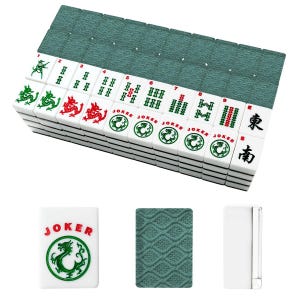 Teal Knit Texture Mahjong Set | Acrylic American Mah Jongg Tiles (166-Piece) image 2