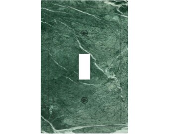 Green Marble Switch Plate Cover | Emerald Stone Botanical Wall Decor