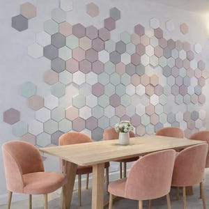 Decorative Acoustic Panels Hexagon Tile Set | Sound Absorbing Wall Decor, 29 Colors & Customizable Options