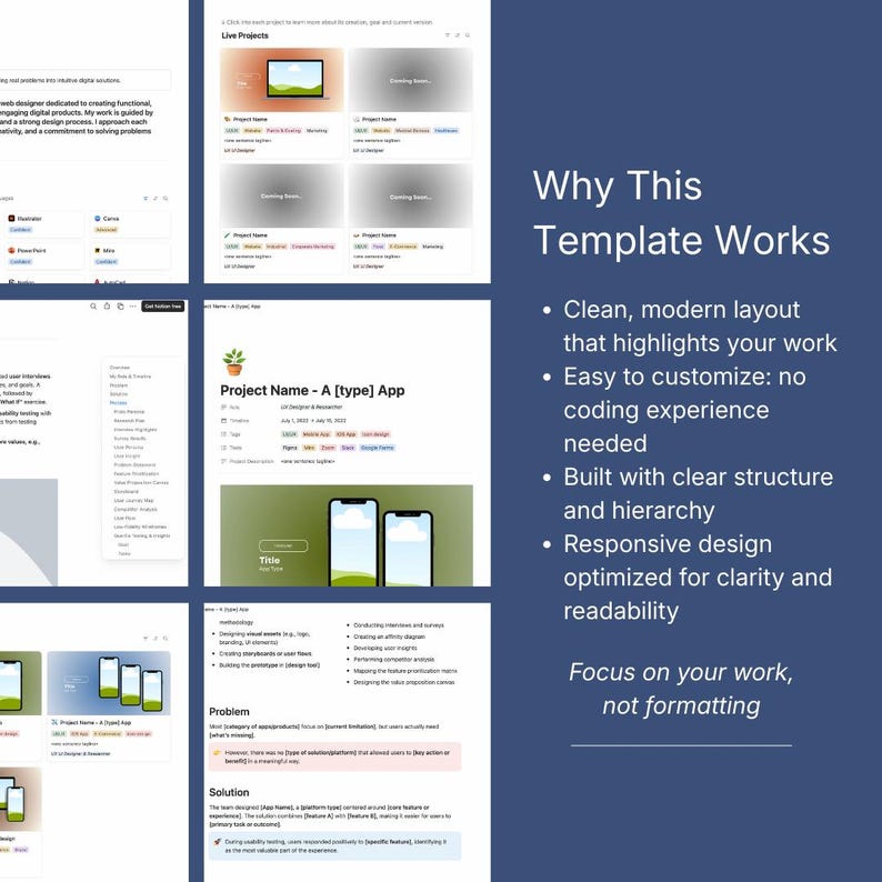 Notion Portfolio Website Template | UXUI Web App Design Case Study ...