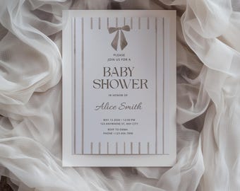 Neutrale Babypartyeinladung Vorlage, elegante druckbare einladen