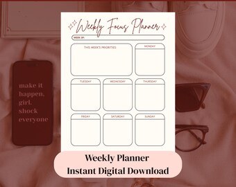 Undatierter Wochenplaner PDF | Druckbar & iPad freundlich