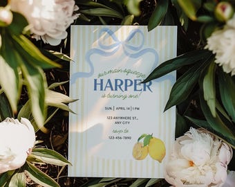 Zitrone Einladung zum Geburtstag | Unsere Hauptpresse | Druckbare & mobil bearbeitbare Vorlage