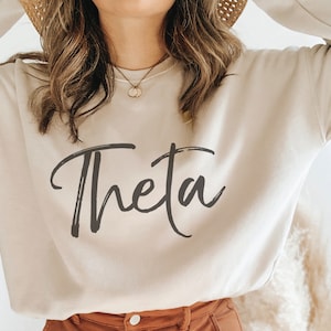 Theta, Kappa Alpha Theta, Sorority Sweatshirt, Vintage, , Script, Theta, Sorority shirts, Big Little Reveal, Fleece, Big Little Reveal