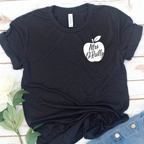 Camiseta de maestro, manzana, regalo para maestro, agradecimiento al maestro, regalo de agradecimiento, camiseta gráfica, camiseta de mujer, regalo para maestro, regalo de cumpleaños