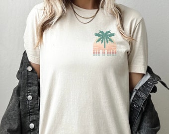 God is Good Christian shirt, Unisex Vintage Surf Shirt, Mountain Graphic Tee, Men and Women's Jesus Bible Verse Tee, gift for women