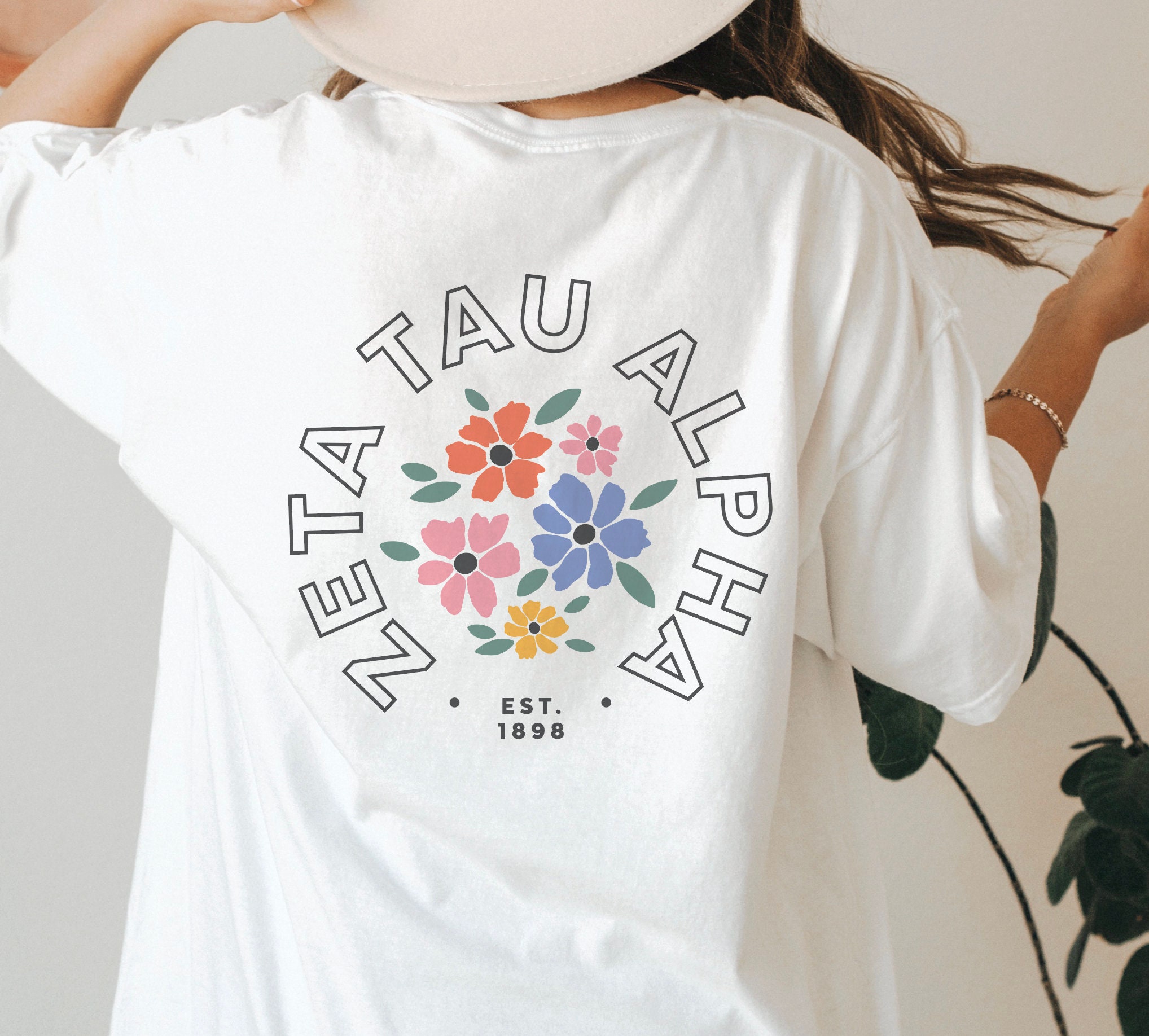 Custom Sorority Oversized Shirt, Kappa Kappa Gamma Flower